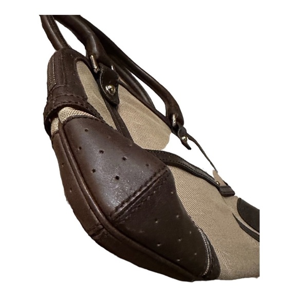 GUCCI BROWN CANVAS WEB REINS SHOULDER BAG - Picture 3 of 12